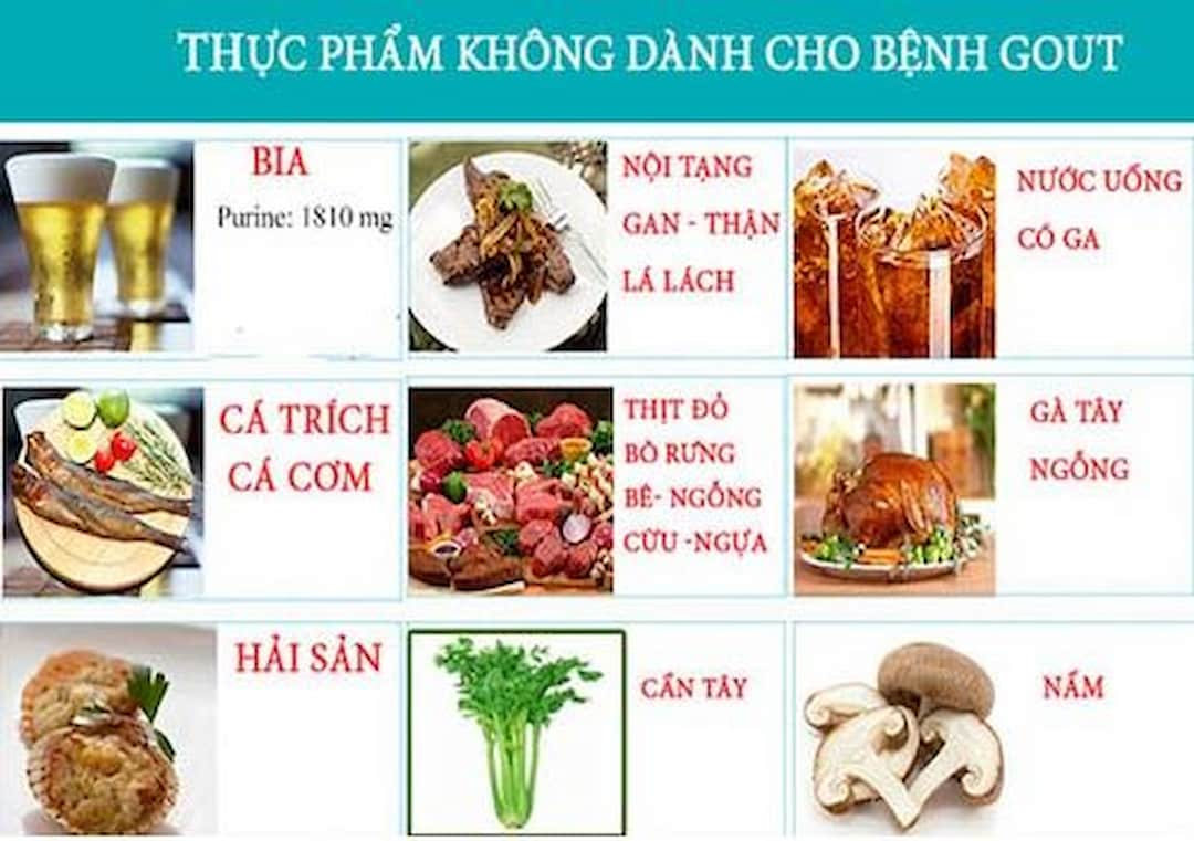 Bệnh gút kiêng ăn gì?